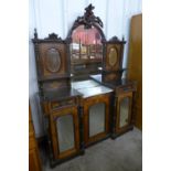 A Victorian inlaid walnut mirror-back chiffonier