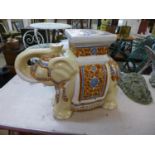 An Chinese porcelain elephant garden seat