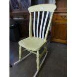 A painted rocking chair