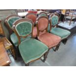 A set of six Victorian mahogany dining chairs