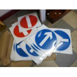 Assorted tin road signs