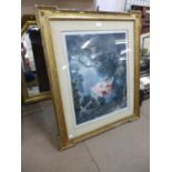 A signed Herbert Slodart print, girl on a swing, framed