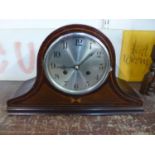 An Edward VII inlaid mahogany mantel clock