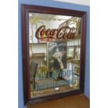 A Coca-Cola advertising mirror, 100 x 74cms