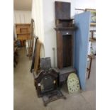 A 19th Century carved oak longcase clock, the painted dial signed Ingham, Ripon, a/f