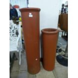 Two terracotta chimney-pots