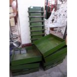 Assorted industrial steel trays, etc.