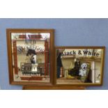 An Auld Macregor Scotch Whisky advertising mirror and a Black & White Scotch Whisky advertising