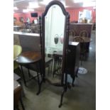 A mahogany cheval mirror