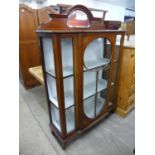 An Edward VII painted mahogany display cabinet, a/f