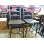 Two elm and beech chapel chairs