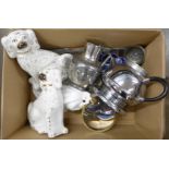 Assorted china, Staffordshire dogs, etc. **PLEASE NOTE THIS LOT IS NOT ELIGIBLE FOR POSTING AND