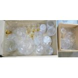 A box of lead crystal including lemonade set with amber bases to the glasses **PLEASE NOTE THIS