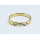 An 18ct gold and diamond ring, 3.2g, Q