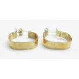 A pair of 9ct gold earrings, 7.3g