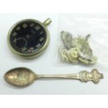 Rolex items; a military issue pocket watch case and dial marked Rolex, watch parts and a service