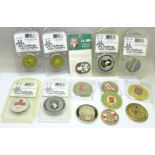 Military collectors coins, fourteen in total, mainly from Challenge Coin Company