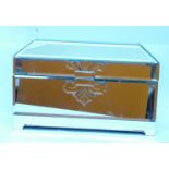 A large mirrored jewellery casket, 38cm