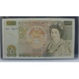 A Bank of England green £50 note, fine condition