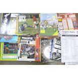 Football programmes:- 76 Notts County home and away programmes with a quantity of team sheets