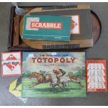 A collection of games including bagatelle, shove ha'penny and a collection of board games **PLEASE