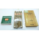 Saint Luis Rey, four Cuban cigars, two Honduras Coronas in original box and a full pack of