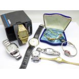 A D&G designer wristwatch, a Casio wristwatch, a Cossette wristwatch and five others