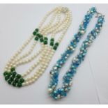 Two freshwater pearl necklaces