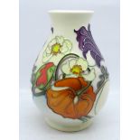 A Moorcroft Sandringham Bouquet baluster vase, designed by Emma Bossons, 14cm