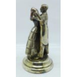 A silver plated ballroom dancing competition figure group, engraved International Award, 14.5cm