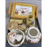 A box of assorted china including Sylvac and Copeland Spode **PLEASE NOTE THIS LOT IS NOT ELIGIBLE