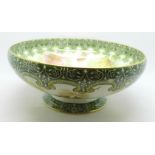 A Royal Doulton pedestal bowl, circa 1910, floral rose decoration, reg. no. 400935, a/f, stained and