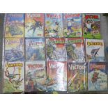 A collection of Victor annuals, from 1960's to 1990's