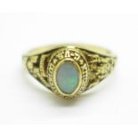 An 18ct gold and opal graduation ring, Kitchener Waterloo, 4.8g, M/N
