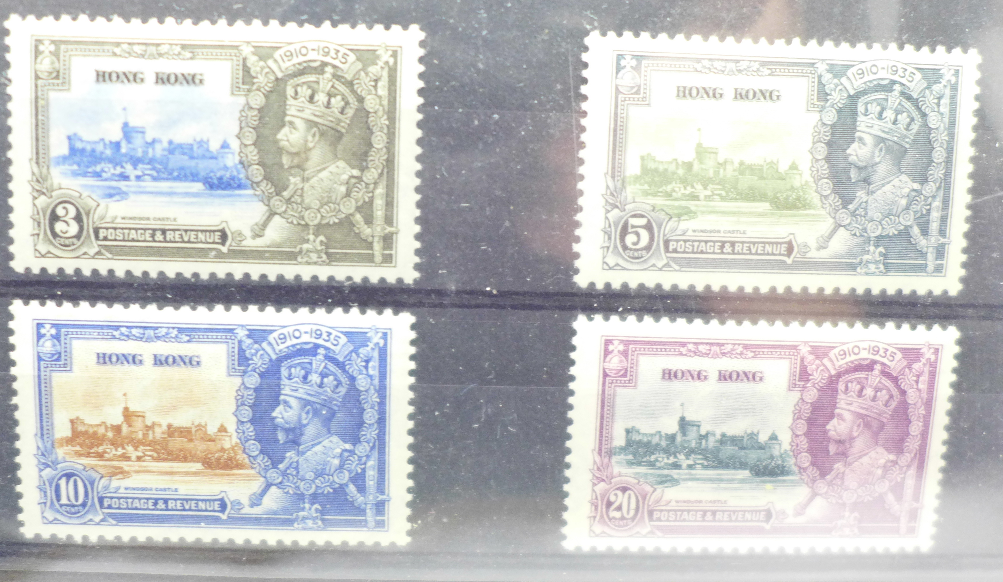 Stamps:- Hong Kong mint stamps, First Day Covers, mainly QE II but does including 1935 silver