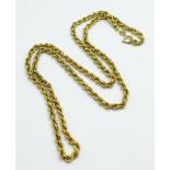 A 9ct gold rope chain, 4.5g, 46cm