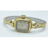 A lady's 9ct gold plated Girard Perregaux wristwatch