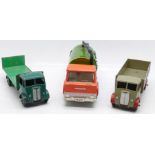 Two Dinky Supertoys die-cast lorries and a Dinky Toys Johnstone road sweeper