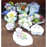 Ten Posy ornaments and trinket boxes, etc.