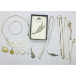 Rolled gold and plated costume jewellery