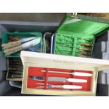 A large box of plated cutlery and stainless steel cutlery **PLEASE NOTE THIS LOT IS NOT ELIGIBLE FOR
