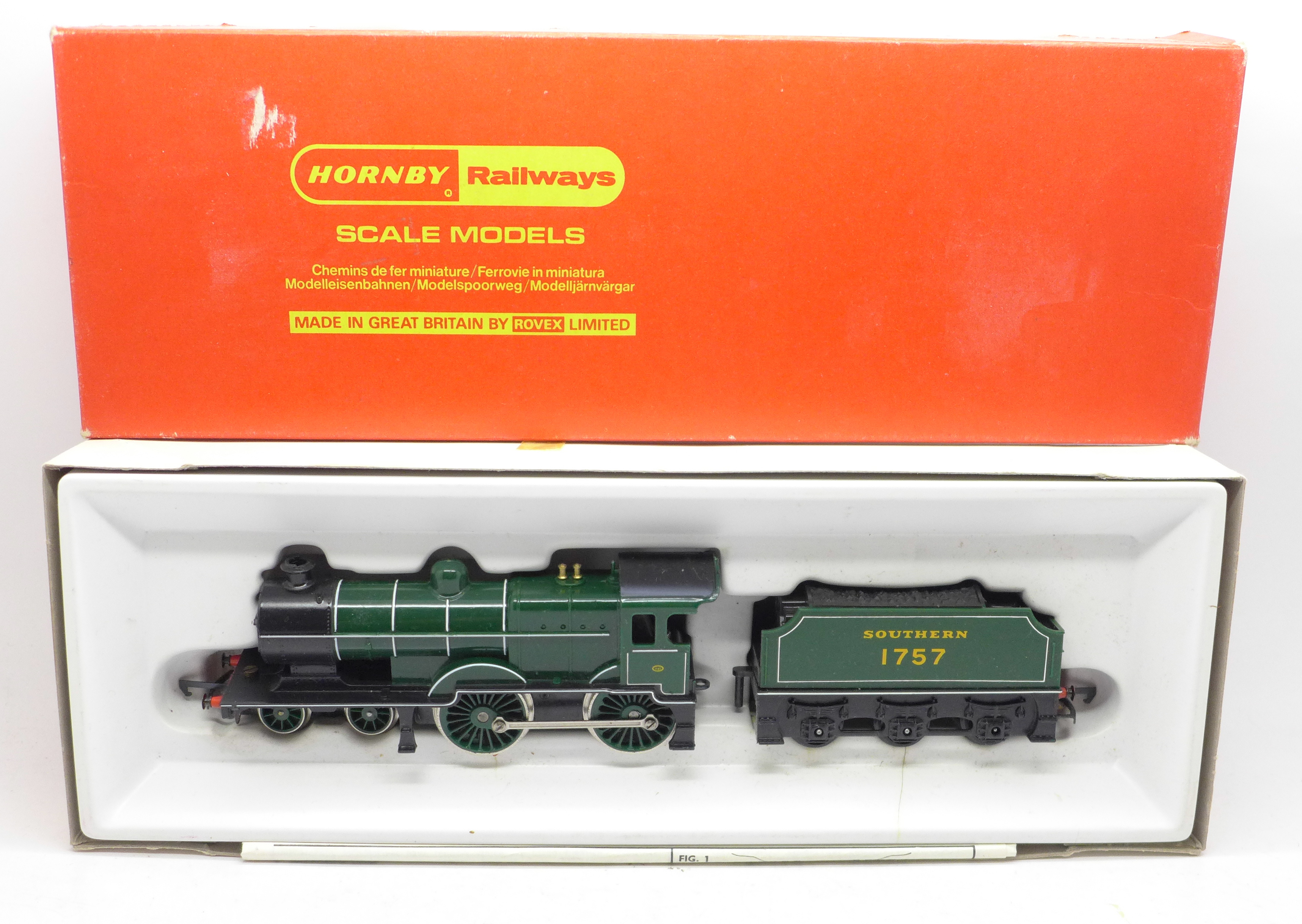 A Hornby Railways 00 gauge R.350 S.R. 4-4-0 L.I locomotive, boxed