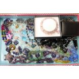 Glass and semi-precious jewellery