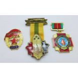 A Chernobyl Disaster medal and two others