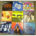 1980's LP records, including Police and Roxy Music