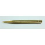 A 9ct gold propelling pencil, with inscription, marked Mordan Everite, 15.3g