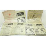 Six Notts County FC football programmes and two others, 1940's - 1950's