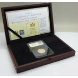 A UK 2020 Brexit 22ct gold sovereign date stamp issue, one of only 995 authorised, with