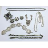 Jewellery including silver
