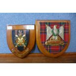 Two Scottish regimental plaques